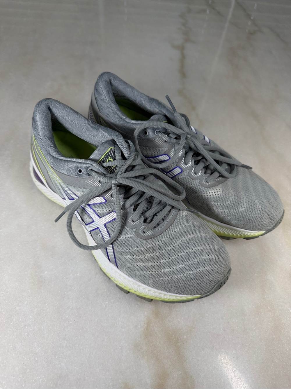 ASICS Gray and Purple Women's Athletic Running Shoes